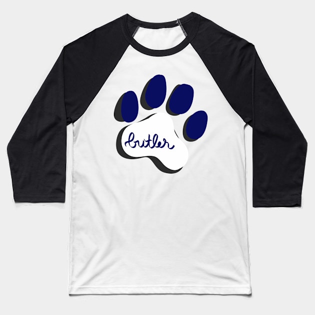 Butler Bulldogs Paw Print Baseball T-Shirt by turbo-swift